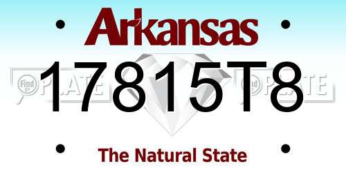 17815T8 Arkansas License Plate