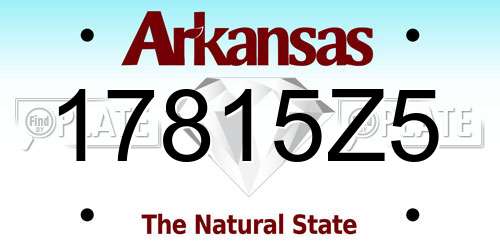 17815Z5 Arkansas License Plate
