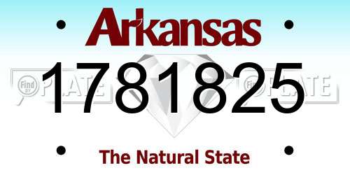 1781825 Arkansas License Plate