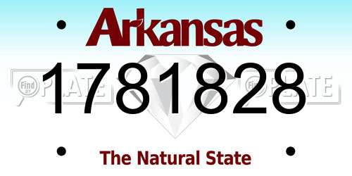 1781828 Arkansas License Plate