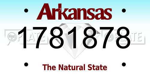 1781878 Arkansas License Plate