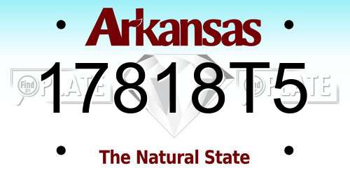 17818T5 Arkansas License Plate
