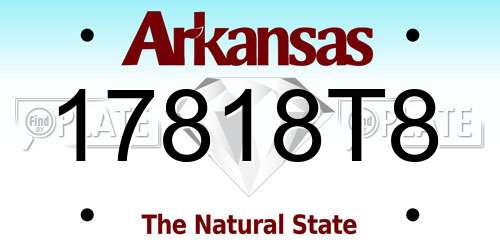 17818T8 Arkansas License Plate