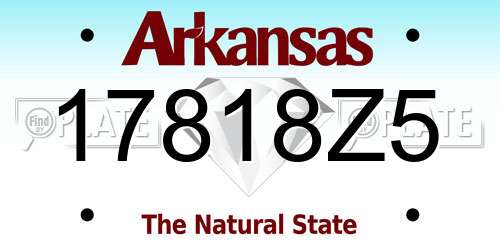 17818Z5 Arkansas License Plate