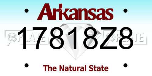 17818Z8 Arkansas License Plate