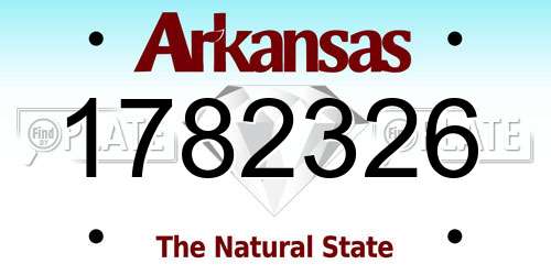 1782326 Arkansas License Plate