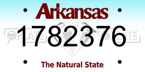 1782376 Arkansas License Plate