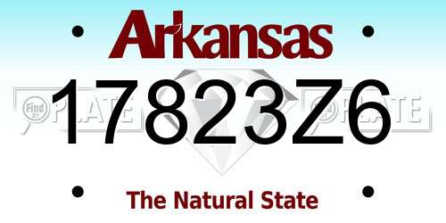 17823Z6 Arkansas License Plate