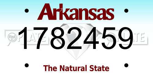 1782459 Arkansas License Plate