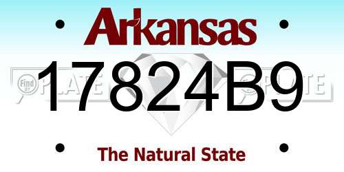 17824B9 Arkansas License Plate