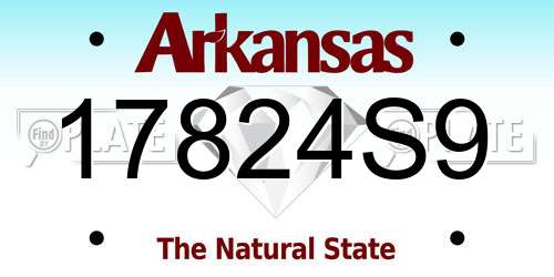 17824S9 Arkansas License Plate
