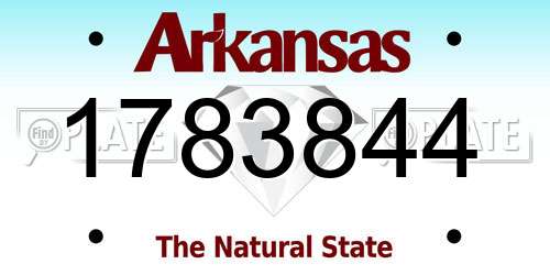 1783844 Arkansas License Plate