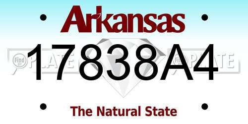 17838A4 Arkansas License Plate