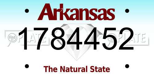 1784452 Arkansas License Plate
