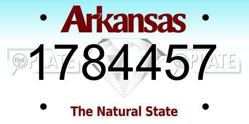 1784457 Arkansas License Plate