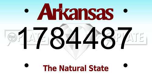 1784487 Arkansas License Plate