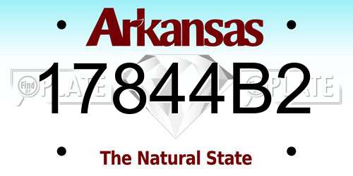 17844B2 Arkansas License Plate