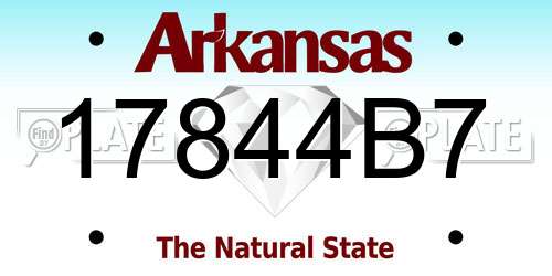 17844B7 Arkansas License Plate