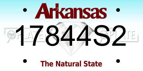 17844S2 Arkansas License Plate