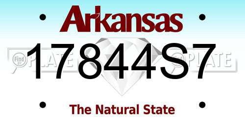17844S7 Arkansas License Plate