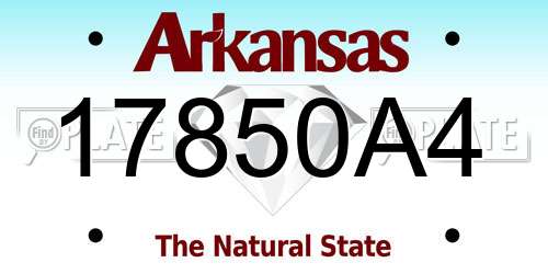 17850A4 Arkansas License Plate