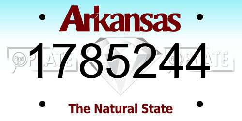1785244 Arkansas License Plate