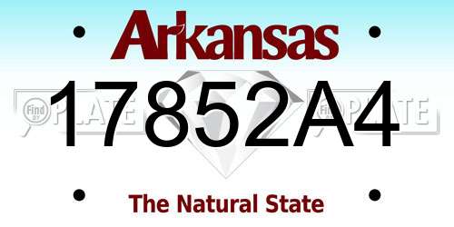 17852A4 Arkansas License Plate