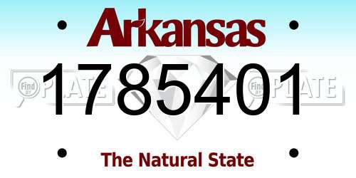 1785401 Arkansas License Plate