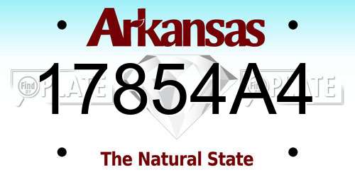 17854A4 Arkansas License Plate
