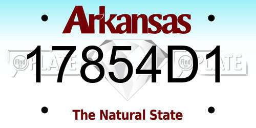 17854D1 Arkansas License Plate