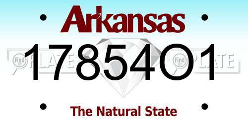 17854O1 Arkansas License Plate