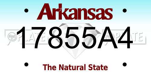 17855A4 Arkansas License Plate