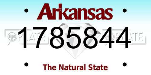 1785844 Arkansas License Plate