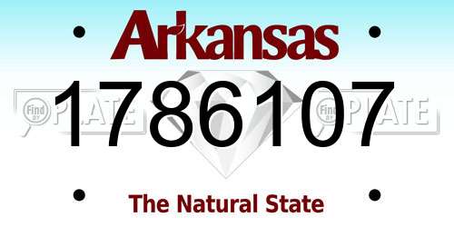 1786107 Arkansas License Plate