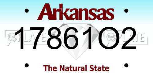 17861O2 Arkansas License Plate
