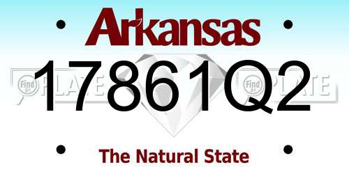 17861Q2 Arkansas License Plate