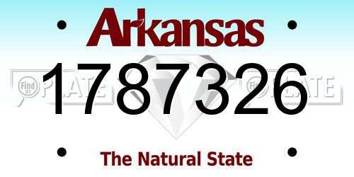 1787326 Arkansas License Plate
