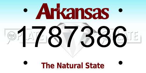1787386 Arkansas License Plate