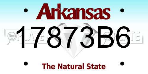 17873B6 Arkansas License Plate
