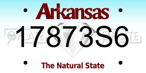 17873S6 Arkansas License Plate