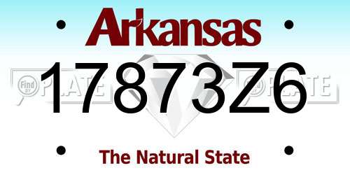 17873Z6 Arkansas License Plate