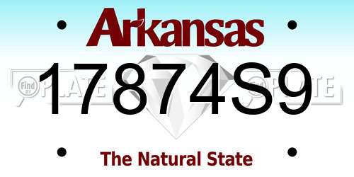 17874S9 Arkansas License Plate