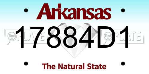 17884D1 Arkansas License Plate