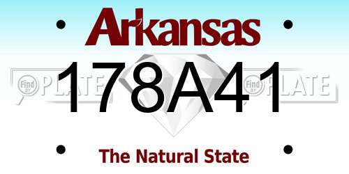 178A41 Arkansas License Plate