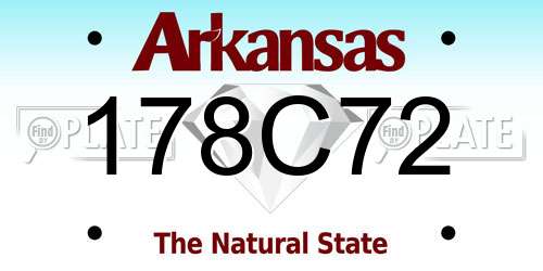 178C72 Arkansas License Plate