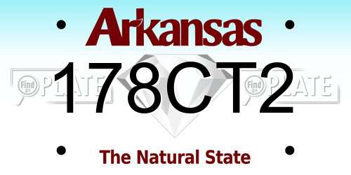 178CT2 Arkansas License Plate