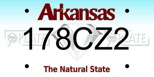 178CZ2 Arkansas License Plate