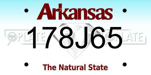 178J65 Arkansas License Plate