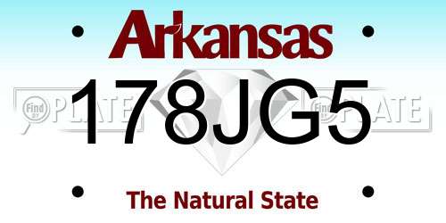178JG5 Arkansas License Plate