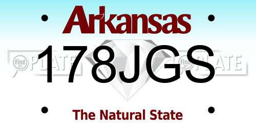178JGS Arkansas License Plate